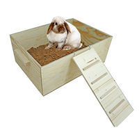 Produktbild von Elmato Buddelkiste Sandbad aus Holz für Kaninchen und Nager XL 53x38x21cm