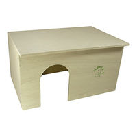 Produktbild von Elmato Bunny Family Zwerghasenhaus aus Holz für Kaninchen und Nager 43 x 27 x 23,5 cm