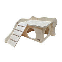 Produktbild von Elmato Eckhaus Nagerhaus Sevilla aus Holz mit Treppe für Hamster und Meerschweinchen 39x28x26cm