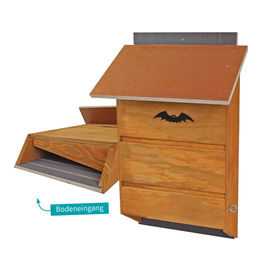 Elmato Fledermauskasten Unterschlupf aus Holz wetterfest Braun 30x15x48cm – Bild 1 von 2