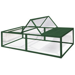Produktbild von Elmato Freilauf Sommergarten für Kaninchen aus Holz in Grün 240x120x60 cm