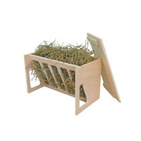 Produktbild von Elmato Heuraufe Futterstelle mit Aussichtsplattform aus Naturholz für Kaninchen, Meerschweinchen, Chinchilla und Hamster 30x17x20cm