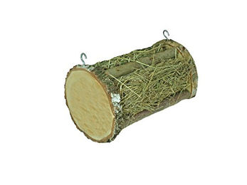 Elmato Heuraufe Heurolle aus Holz als Futterspender für Kaninchen Meerschweinchen und Hamster 25x12x12cm – Bild 1 von 2