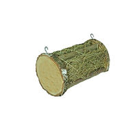 Produktbild von Elmato Heuraufe Heurolle aus Holz als Futterspender für Kaninchen Meerschweinchen und Hamster 25x12x12cm
