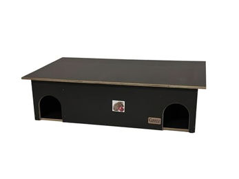 Elmato Igelhaus Family wetterfest aus Holz in Schwarz 70x40x21cm – Bild 1 von 3