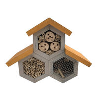 Produktbild von Elmato Insektenhotel Toscana Insektenhaus aus Holz mit 3 Kammern 28x12x23cm
