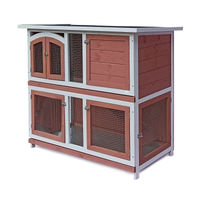 Produktbild von Elmato Kaninchenstall Harry 2-stöckig aus Holz Braun 120x60x109cm