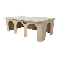 Produktbild von Elmato Meerschweinbahnhof Nagerhaus aus Naturholz für Meerschweinchen und Kaninchen 45x25x16cm