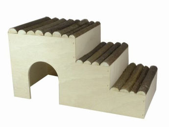 Produktbild von Elmato Meerschweinchenhaus und Nagerhaus aus Holz mit Treppe und Rampe 42x22x23cm