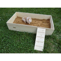 Produktbild von Elmato Mega Buddelkiste Sandbad aus Holz für Kaninchen XL 95x52x18cm