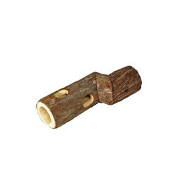 Produktbild von Elmato Natur-Winkelröhre aus Holz als Spielzeug für Zwerghamster und Rennmäuse in Braun - 25 cm