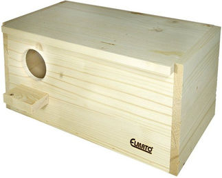 ELMATO Nistkasten für Großsittiche und Stare aus massivem Naturholz 40x22x20cm – Bild 1 von 2