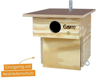 ELMATO Nistkasten Starenkasten mit Nesträuberschutz aus Naturholz für Wildvögel 28x27x29cm – Bild 1 von 3