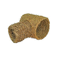 Produktbild von Elmato Twin Tunnel Grasröhre aus Naturgras für Kaninchen, Meerschweinchen und Hamster 18x24x13cm