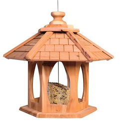 Elmato Vogelhaus Futterhaus mit Silo aus Holz für Wildvögel – Bild 1 von 2