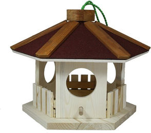 Elmato Vogelhaus Mühlberg 10807, 6-eckig, Braun, Pappe, 25x20 cm – Bild 1 von 1