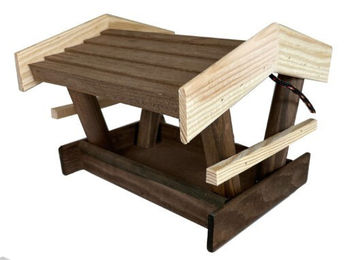Produktbild von Elmato Vogelhaus Wildspitz Futterstation aus Holz in Braun 19x14x15,5cm