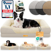 Produktbild von ELONEO Orthopädisches Hundebett aus Plüsch in Beige Größe M