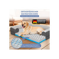 Produktbild von ELONEO Orthopädisches Hundebett aus Sherpa-Fleece und Sofastoff in Grau