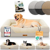 Produktbild von ELONEO orthopädisches Hundebett für große Hunde mit Memory Foam in Beige 106x76x19cm