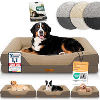 Produktbild von ELONEO orthopädisches Hundebett für große Hunde mit Memory Foam in Braun 122x89x20cm
