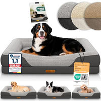 Produktbild von ELONEO orthopädisches Hundebett für große Hunde mit Memory Foam in Grau, 122x89x20cm