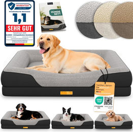 Produktbild von ELONEO Orthopädisches Hundebett Schwarz Größe L zur Unterstützung der Gelenke