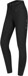 ELT Maja Glam Curved Reithose Damen Schwarz Grösse 48 mit High Waist und Vollgrip – Bild 1 von 11