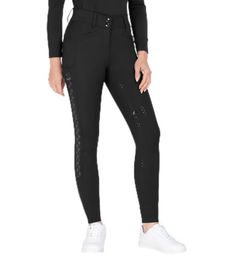 ELT Reflektierende Reithose Damen Schwarz Größe 38 mit Silikon und wasserabweisender Eigenschaft – Bild 1 von 4