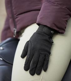 ELT Reithandschuh Picot Winter Schwarz Größe M mit Silikonbeschichtung – Bild 1 von 2