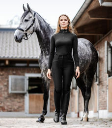 Produktbild von ELT Reithose Oktavia Curved High Waist aus Kunstleder in Schwarz Größe 42 wasserabweisend