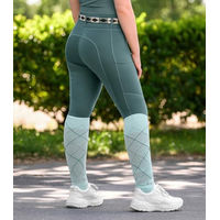 Produktbild von ELT Reitleggings Ella Vollgrip Damen und Kinder Grün Größe 38