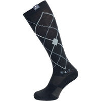 Produktbild von ELT Reitsocken Argyle aus Baumwolle Unisex Schwarz und Schwarz-Stone Blue Größe M