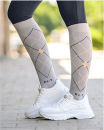 Produktbild von ELT Reitsocken Argyle für Damen aus Baumwolle Grau Größe 39-42