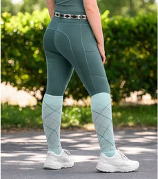 Produktbild von ELT Reitsocken Damen Argyle aus Baumwolle Grün Blau Größe 43/46