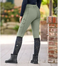 ELT Rica Thermo Reitleggings Damen Fleece Vollgrip Grün Größe 40 – Bild 1 von 9