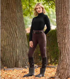 ELT Thermo-Reitleggings Ella Damen mit Fleece-Futter und Vollgrip Braun Größe 48 – Bild 1 von 1