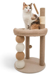 Elzusha Kratzbaum für Katzen mit Liegeflächen und Häuschen in Beige – Bild 1 von 2