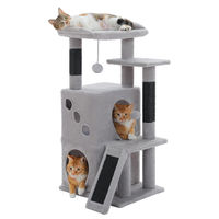 Produktbild von Elzusha Kratzbaum für Katzen und Kitten mit Höhlen und Spielmöglichkeiten 88 cm