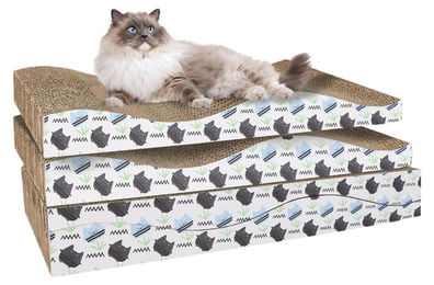 Elzusha Kratztunnel für Katzen aus Pappe als Kratzbrett und Schlafplatz 2 Stück – Bild 1 von 2