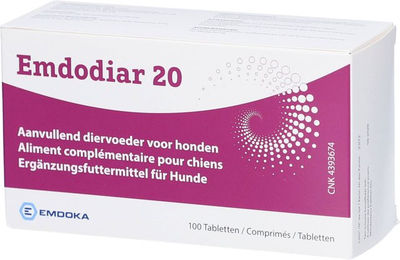 Emdodiar 20 Tabletten von Emdoka BVBA für Magen-Darm und Verdauung – Bild 1 von 3