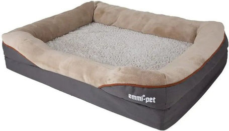 emmi-pet Orthopädisches Hundebett aus Plüsch in Grau Größe L – Bild 1 von 4