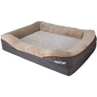 Produktbild von emmi-pet Orthopädisches Hundebett aus Plüsch in Grau Größe S zur Gelenksupport für kleine Hunde