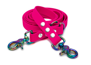 Produktbild von Emmy & Pepe Biothane Führleine Rosa Regenbogen 20mm wasserabweisend