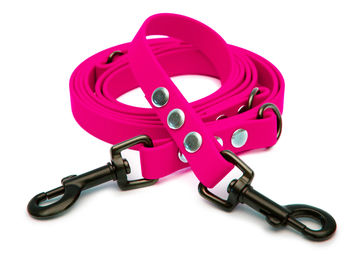 Produktbild von Emmy & Pepe Biothane Führleine wasserabweisend 25mm Rosa Schwarz 200cm