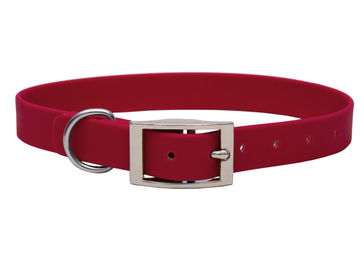 Produktbild von Emmy & Pepe Biothane Halsband Bordeaux Rot Silber Größe L 39-49cm wasserabweisend