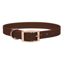Produktbild von Emmy & Pepe Biothane Halsband Braun mit Rosegold L 39-49cm wasserabweisend