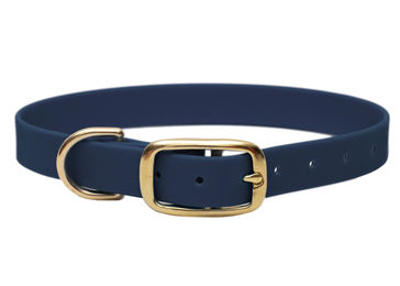 Produktbild von Emmy & Pepe Biothane Halsband Dark Blue Gold wasserabweisend Größe L 39-49cm