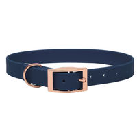 Produktbild von Emmy & Pepe Biothane Halsband Dark Blue Rosegold S 25-33cm wasserabweisend