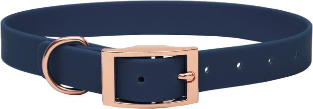 Emmy & Pepe Biothane Halsband Dark Blue XL 25mm mit Rosegold Beschlägen – Bild 1 von 1